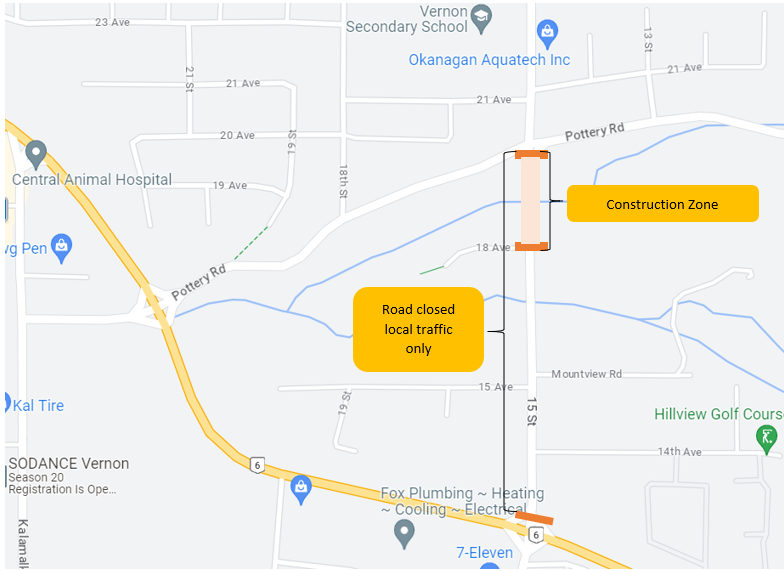 Traffic disruption for portion of 15th Street
