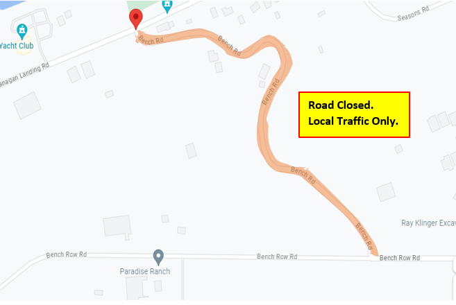 Map for Okanagan Landing Bench Rd 