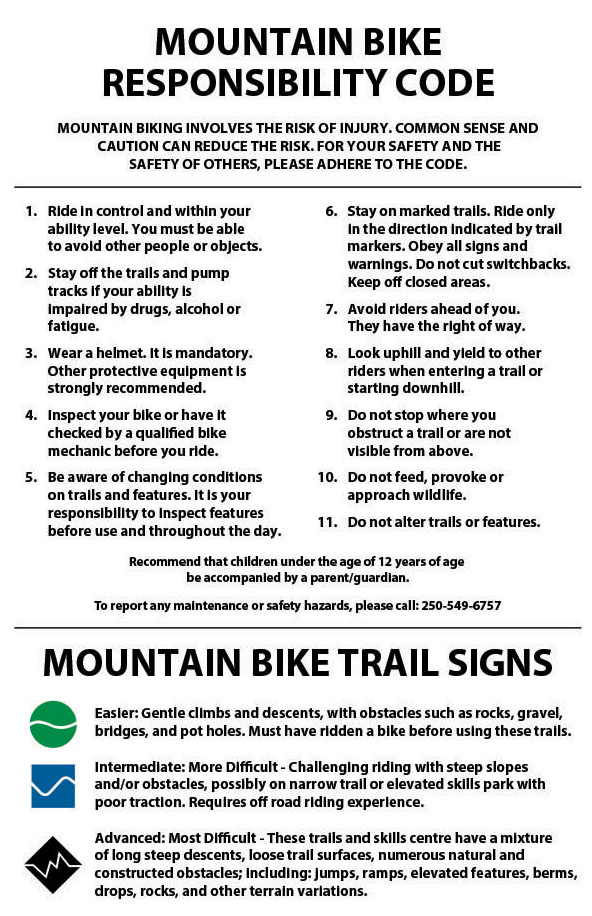 Mountain Bike responsibility