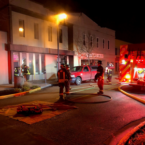 Downtown structure fire