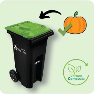 Pumpkins go in the organics bin