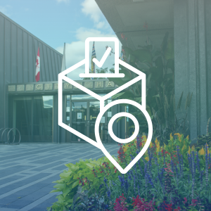 Elections graphic with City Hall background