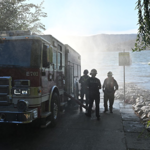 Fire rescue boat training image