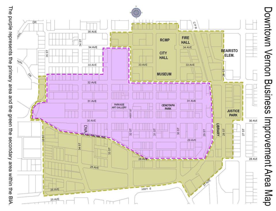 City of Vernon Business Improvement Area Map