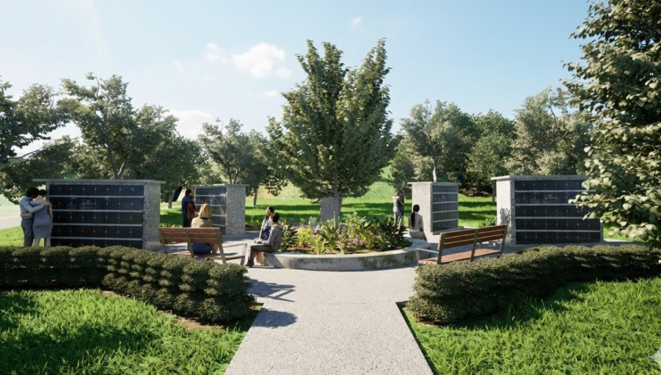 Cemetery columbarium project rendering