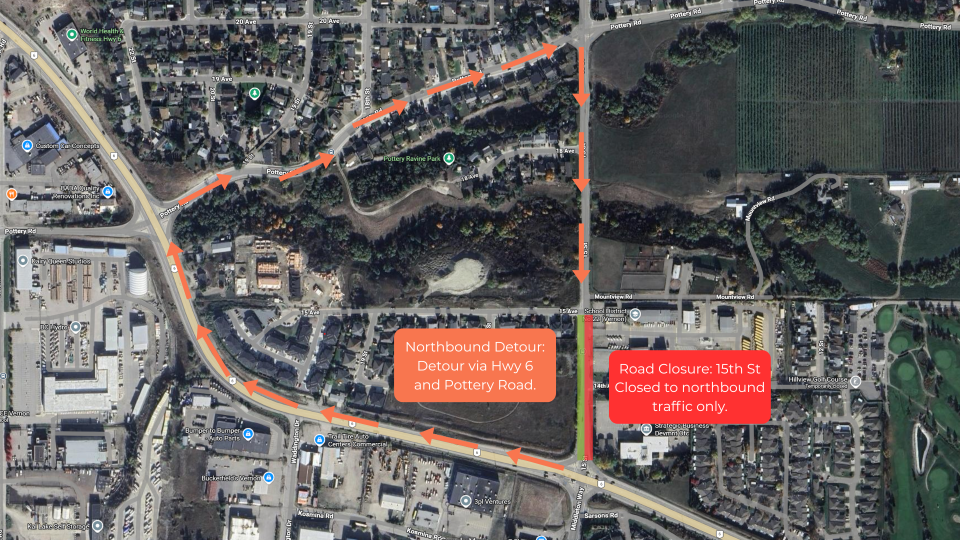 15th Streeet Detour Map