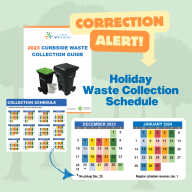 Holiday waste collection schedule correction