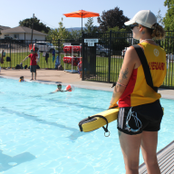 Staff overseeing kids in the Lakeview Wading Pool
