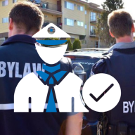 Bylaw officers with a bylaw officer icon overlayed