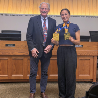 Vernon Mayor and Council recognize local athlete Lillian Marchand.